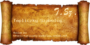 Tepliczky Szabolcs névjegykártya