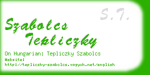 szabolcs tepliczky business card